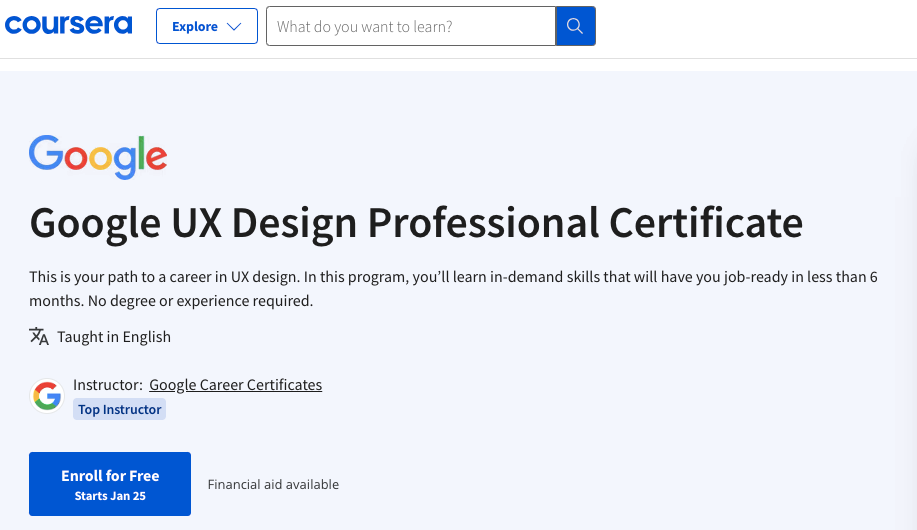 Google ux Design course