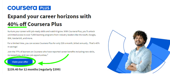 40% Off On Coursera Plus Discount