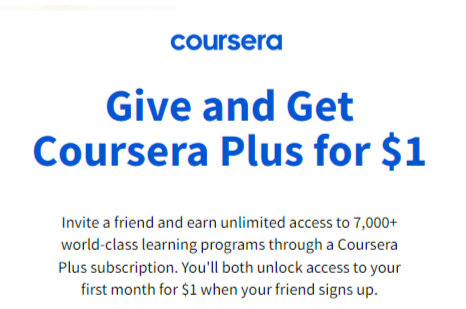 Coursera Plus Discount $1
