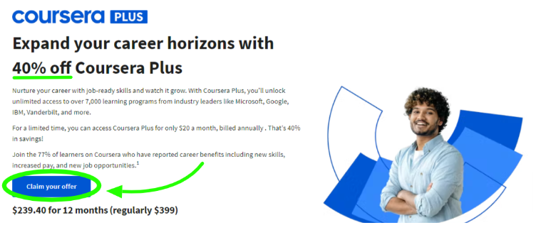 40% Coursera Plus Discount