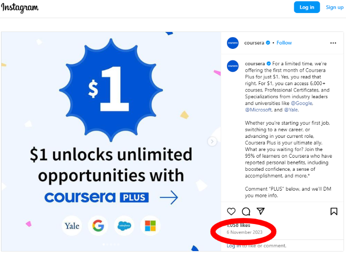 Course Plus For $1 For 1 Month