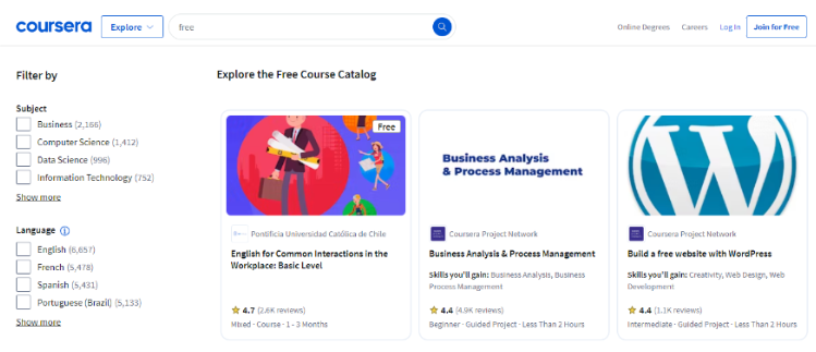 Coursera Free Courses
