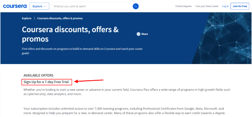 Coursera Free Trial
