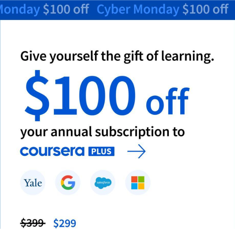 Coursera Offer A Cyber Monday Deal