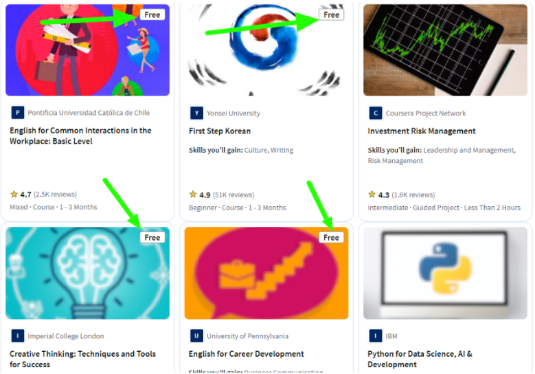 Free courses on Coursera