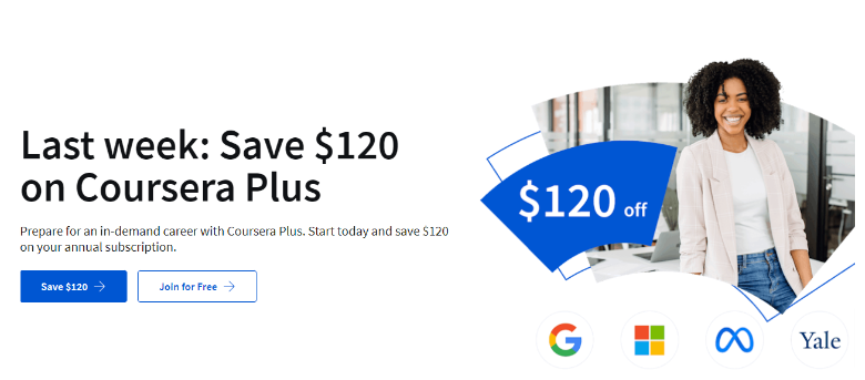 Save 30% on Coursera Plus