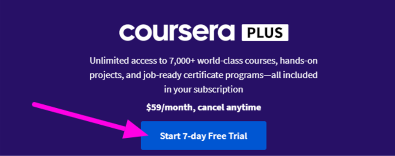 Coursera Free trial