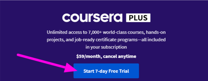 Coursera Free Trial 