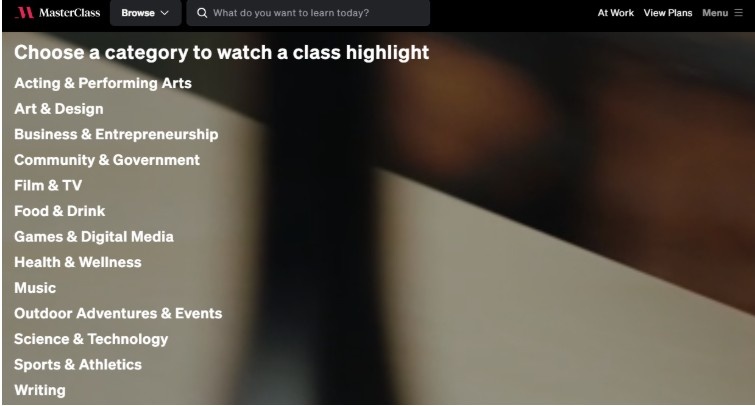 MasterClass Courses